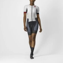 Castelli Free Sanremo 2 W Trisuit Korte Mouwen Wit/zwart Dames