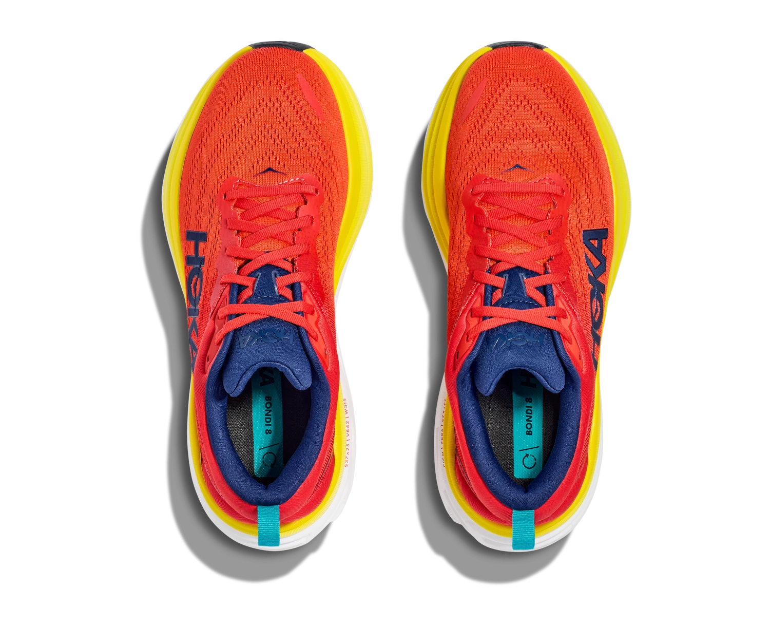 Hoka One One Hoka Bondi 8 Hardloopschoenen Geel/rood Heren 5 Hoka One One Hoka Bondi 8 Hardloopschoenen Geel/rood Heren - Afbeelding 3