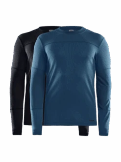 Craft Core Dry Ondershirt 2-pack Lange Mouw Zwart/blauw Dames
