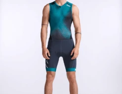 2XU Core Trisuit Mouwloos Blauw/groen Heren