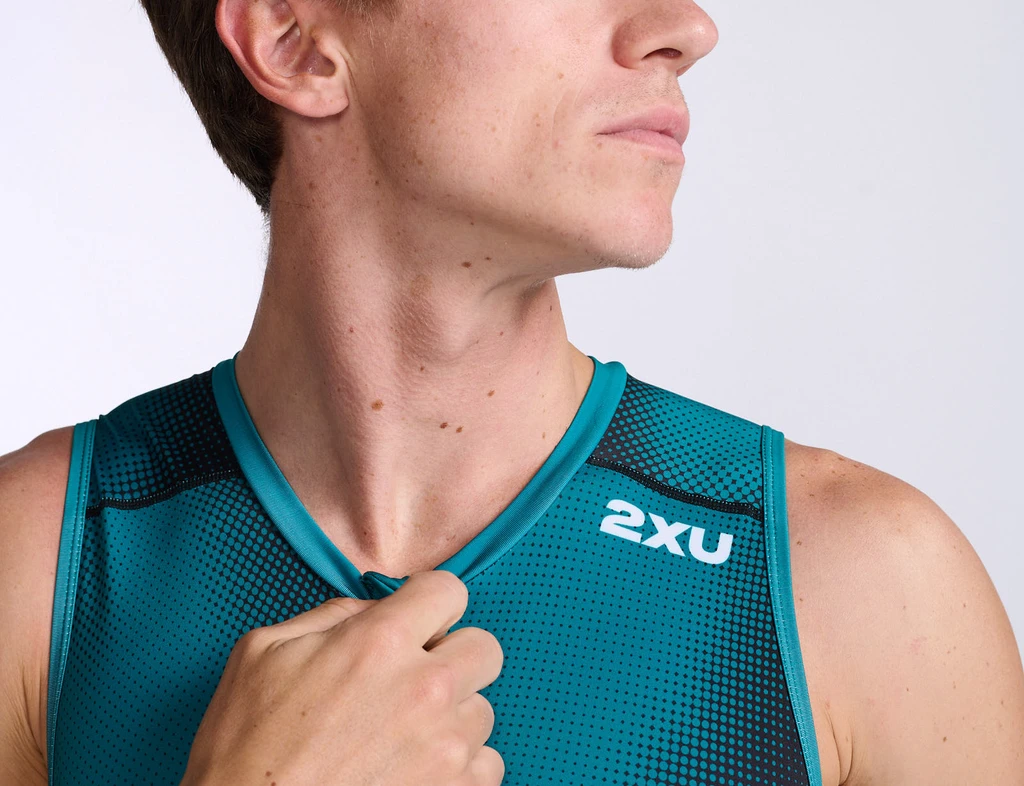 2XU Core Trisuit Mouwloos Blauw/groen Heren 5 2XU Core Trisuit Mouwloos Blauw/groen Heren - Afbeelding 3