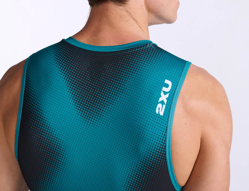 2XU Core Trisuit Mouwloos Blauw/groen Heren 8 2XU Core Trisuit Mouwloos Blauw/groen Heren - Afbeelding 6