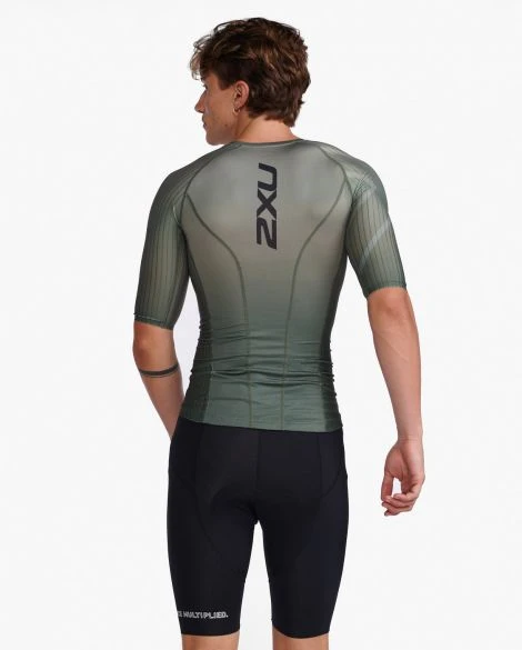 2XU Aero Tri Top Korte Mouw Groen Heren 4 2XU Aero Tri Top Korte Mouw Groen Heren - Afbeelding 2