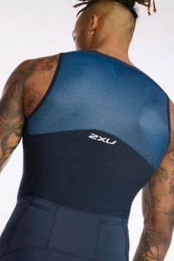 2XU Light Speed Front Zip Trisuit Mouwloos Blauw Heren -Craft Winkel 2xu heren trisuits mt6660d out wht 04