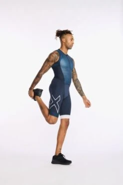 2XU Light Speed Front Zip Trisuit Mouwloos Blauw Heren -Craft Winkel 2xu heren trisuits mt6660d out wht 06
