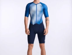 2XU Aero Trisuit Korte Mouw Wit/blauw Heren