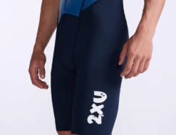 2XU Aero Trisuit Korte Mouw Wit/blauw Heren -Craft Winkel 2xu trisuit aero sleeved mt6426d mdn wht 023