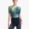 2XU Aero Trisuit Korte Mouw Blauw/groen Dames -Craft Winkel 2xu trisuit aero sleeved wt6431d idk wht