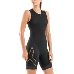 2XU Compression Mouwloos Trisuit Zwart/goud Dames