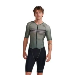 2XU Aero Trisuit Korte Mouw Groen Heren