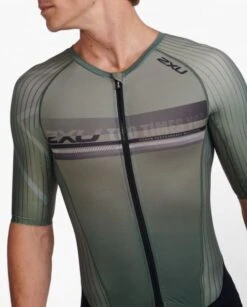 2XU Aero Trisuit Korte Mouw Groen Heren -Craft Winkel 2xu trisuits heren aero short sleeve mt6426d alp per 05