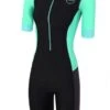 Zone3 Aquaflo Plus Korte Mouw Trisuit Zwart/mint Dames -Craft Winkel aquaflo trisuit womens ss front 01