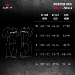 BTTLNS Typhon 2.0 Trisuit Korte Mouwen Tri2one Dames -Craft Winkel bttlns size guide trisuits women 001