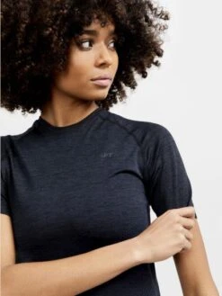 Craft CORE Dry Active Comfort Ondershirt Korte Mouw Zwart Dames -Craft Winkel craft baselayer dames core dry active comfort ss w 1911677 999000 06