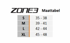 Zone3 Neopreen Heat-tech Zwemsokken -Craft Winkel maattabel zone3 sokken 2