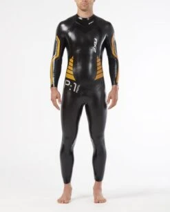 2XU P:1 Propel Lange Mouw Wetsuit Zwart/oranje Heren -Craft Winkel mw4991c blk flo 004