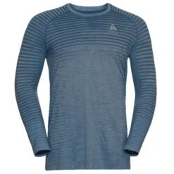 Odlo Essential Seamless Hardloopshirt Lange Mouw Blauw Heren
