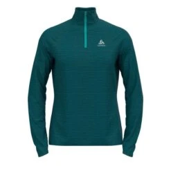Odlo Run Easy Warm (zip) Millennium Element Hardloopshirt Lange Mouw Blauw Dames