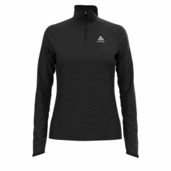 Odlo Run Easy Warm (zip) Millennium Element Hardloopshirt Lange Mouw Zwart Dames