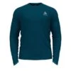 Odlo Run Easy Warm Millennium Element Hardloopshirt Lange Mouw Blauw Heren