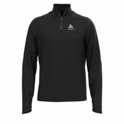 Odlo Run Easy Warm (zip) Millennium Element Hardloopshirt Lange Mouw Zwart Heren