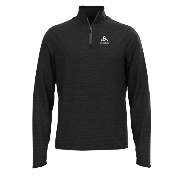 Odlo Run Easy Warm (zip) Millennium Element Hardloopshirt Lange Mouw Zwart Heren 3 Odlo Run Easy Warm (zip) Millennium Element Hardloopshirt Lange Mouw Zwart Heren