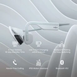 Shokz OpenMove Hoofdtelefoon Wit -Craft Winkel shokz koptelefoon openmove s661wt 06