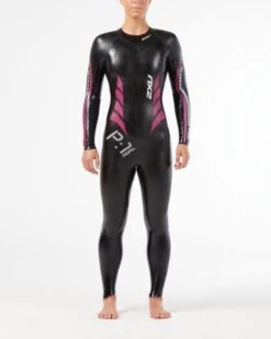 2XU P:1 Propel Lange Mouw Wetsuit Zwart/roze Dames -Craft Winkel ww4994c blk ppk