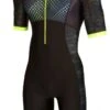 Zone3 Activate Plus Korte Mouw Trisuit Revolution Heren -Craft Winkel zone3 trisuits heren activate plus revolution short sleeve zwart groen ts20mrev109 001